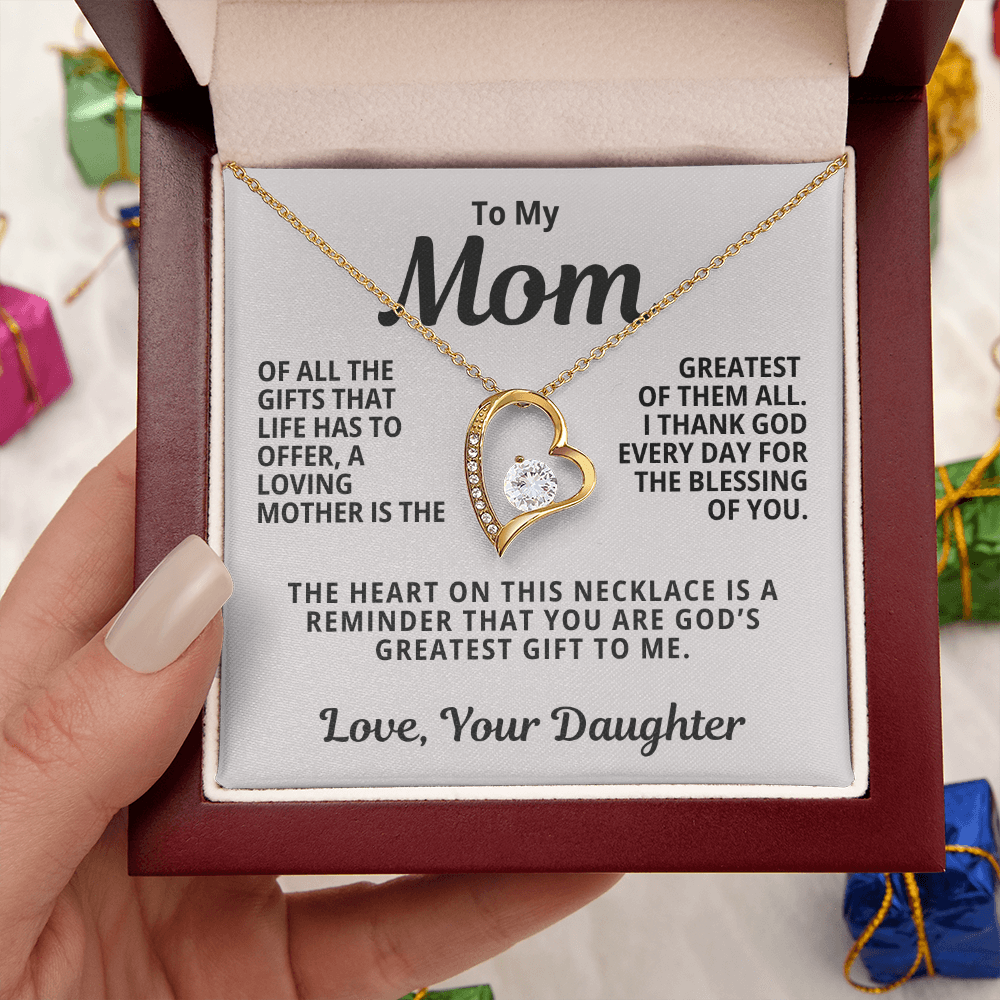 To My Mom From Daughter | God's Greatest Gift  | Forever Love Necklace