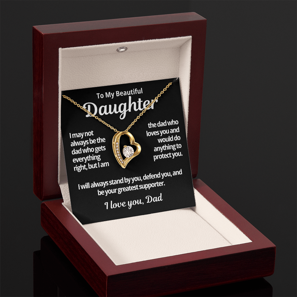 To My Daughter Gift | Dad Loves You | Forever Love Necklace