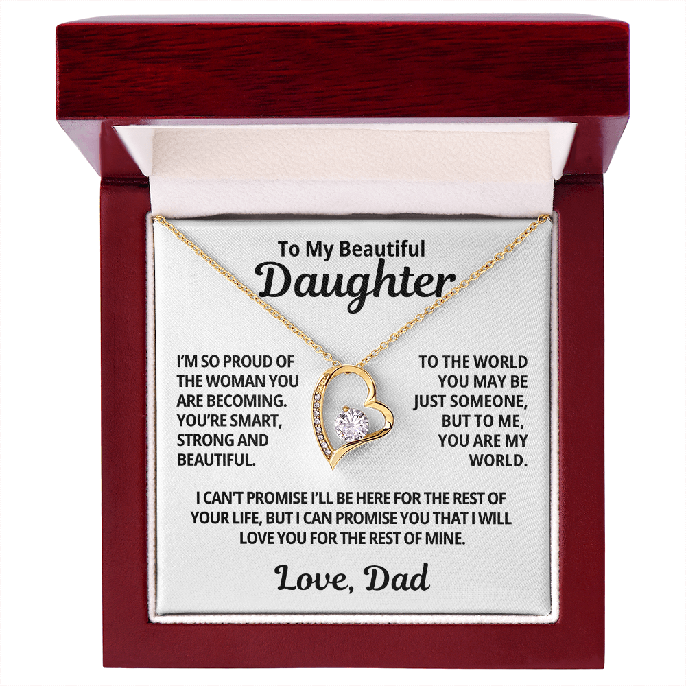 To My Daughter Gift From Dad | You Are My World | Forever Love Necklace