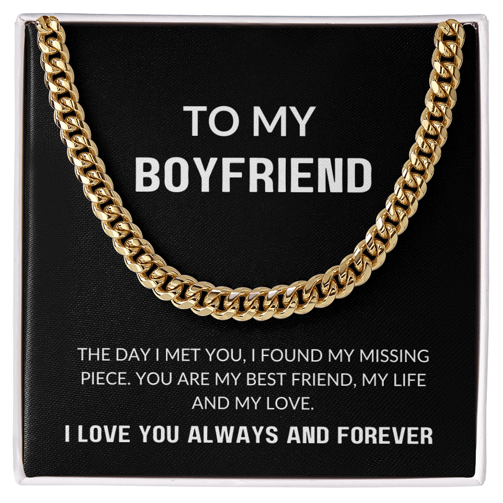To My Boyfriend Gift | My Missing Piece | Cuban Link Chain
