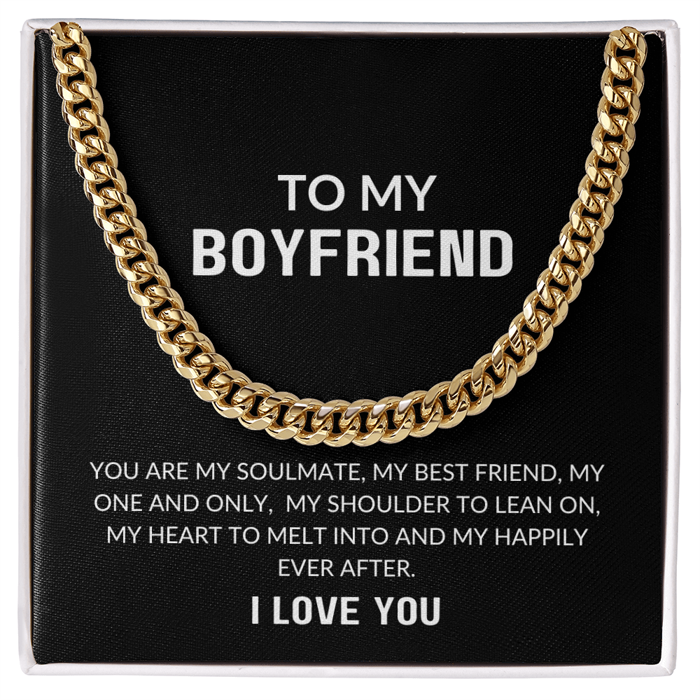 To My Boyfriend Gift | You Are My Soulmate | Cuban Link Chain