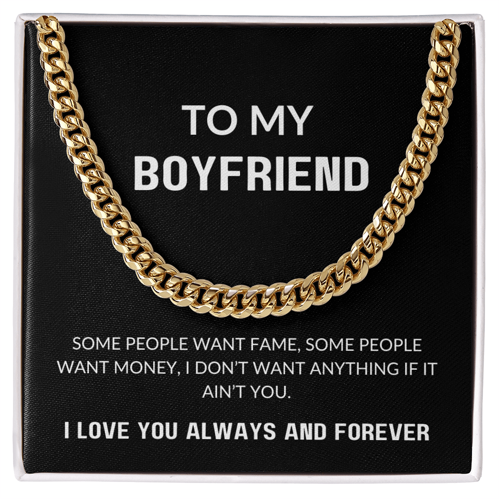 To My Boyfriend Gift | I Want You | Cuban Link Chain