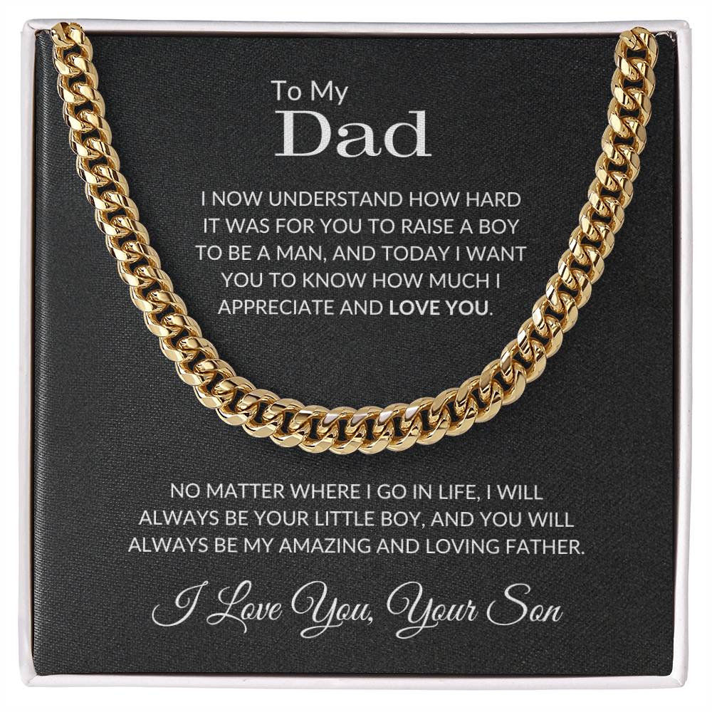 gold cuban link chain gift for my dad 