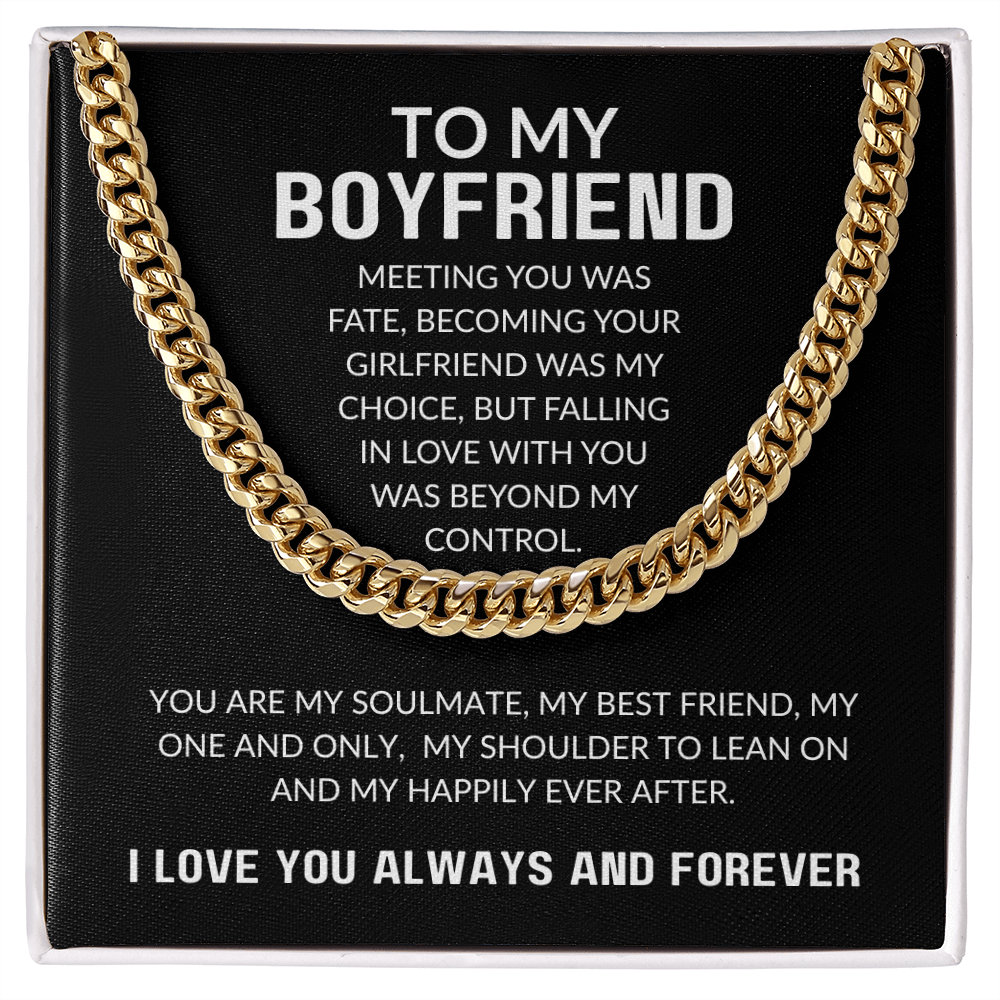 To My Boyfriend Gift | Meeting You Was Fate | Cuban Link Chain