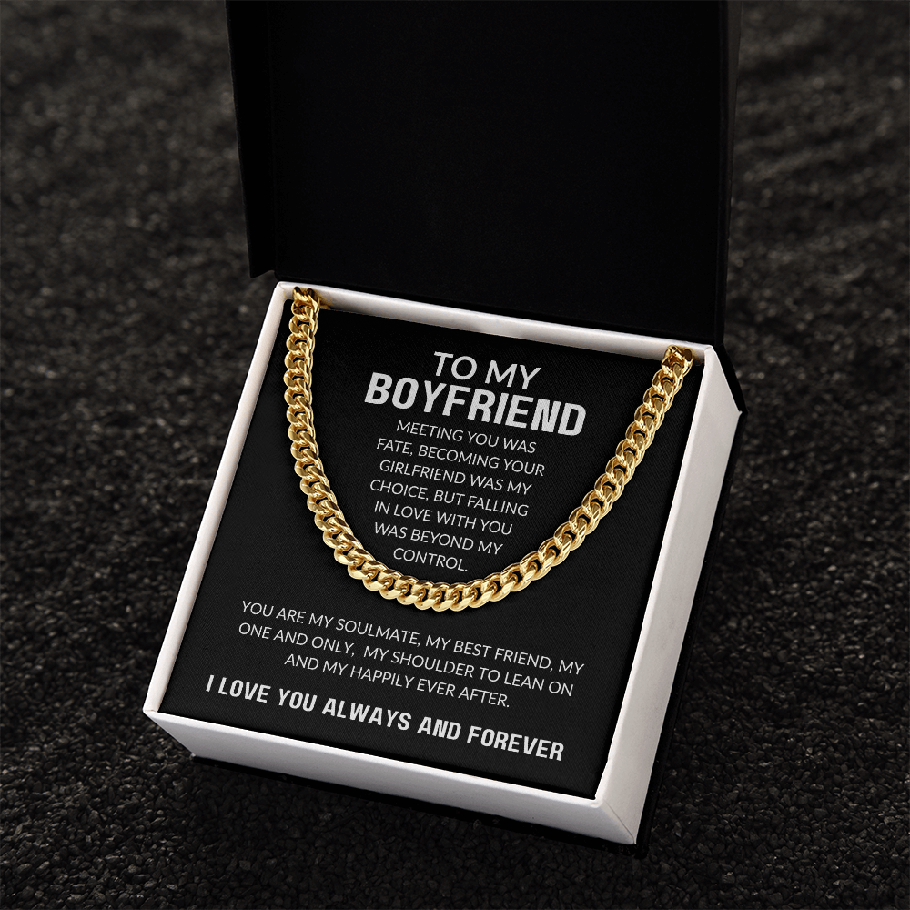 To My Boyfriend Gift | Meeting You Was Fate | Cuban Link Chain
