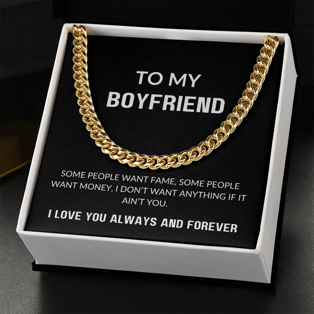 To My Boyfriend Gift | I Want You | Cuban Link Chain