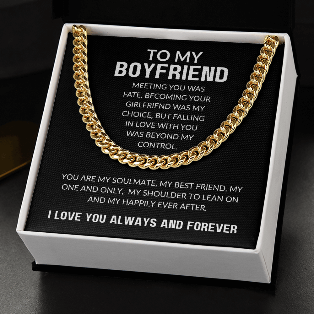 To My Boyfriend Gift | Meeting You Was Fate | Cuban Link Chain