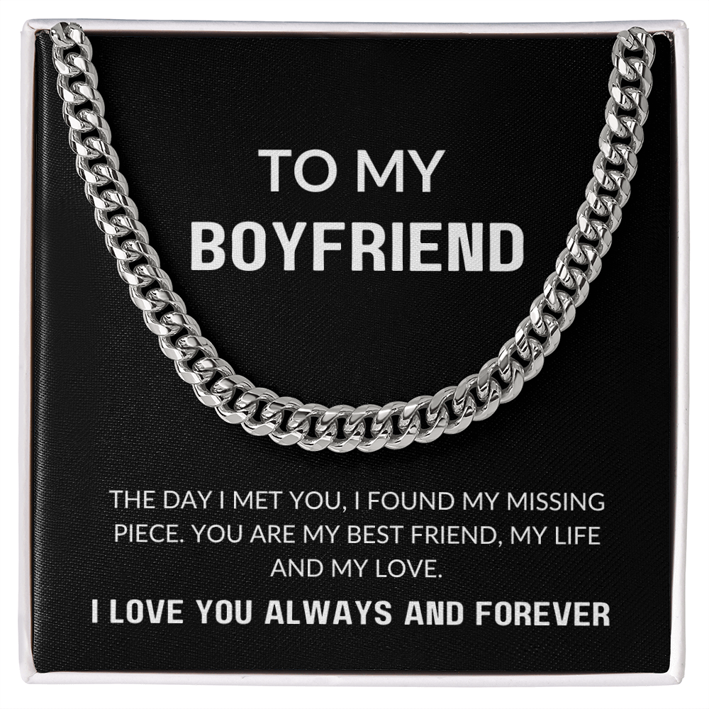 To My Boyfriend Gift | My Missing Piece | Cuban Link Chain