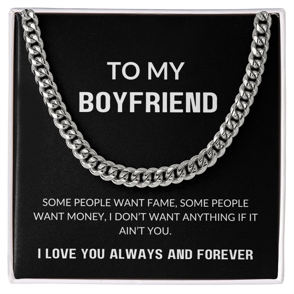 To My Boyfriend Gift | I Want You | Cuban Link Chain