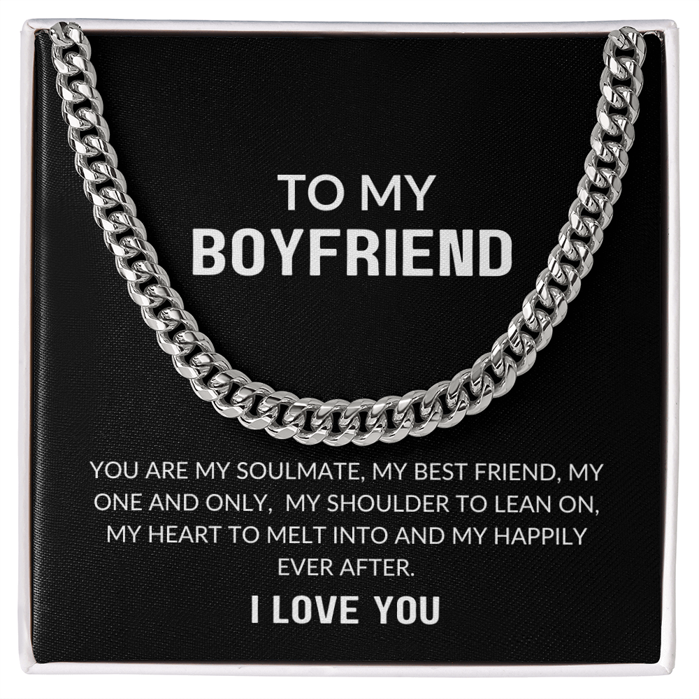 To My Boyfriend Gift | You Are My Soulmate | Cuban Link Chain