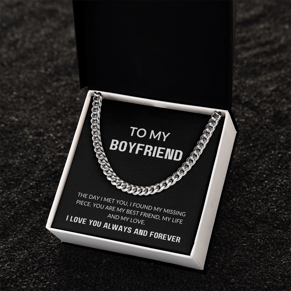To My Boyfriend Gift | My Missing Piece | Cuban Link Chain