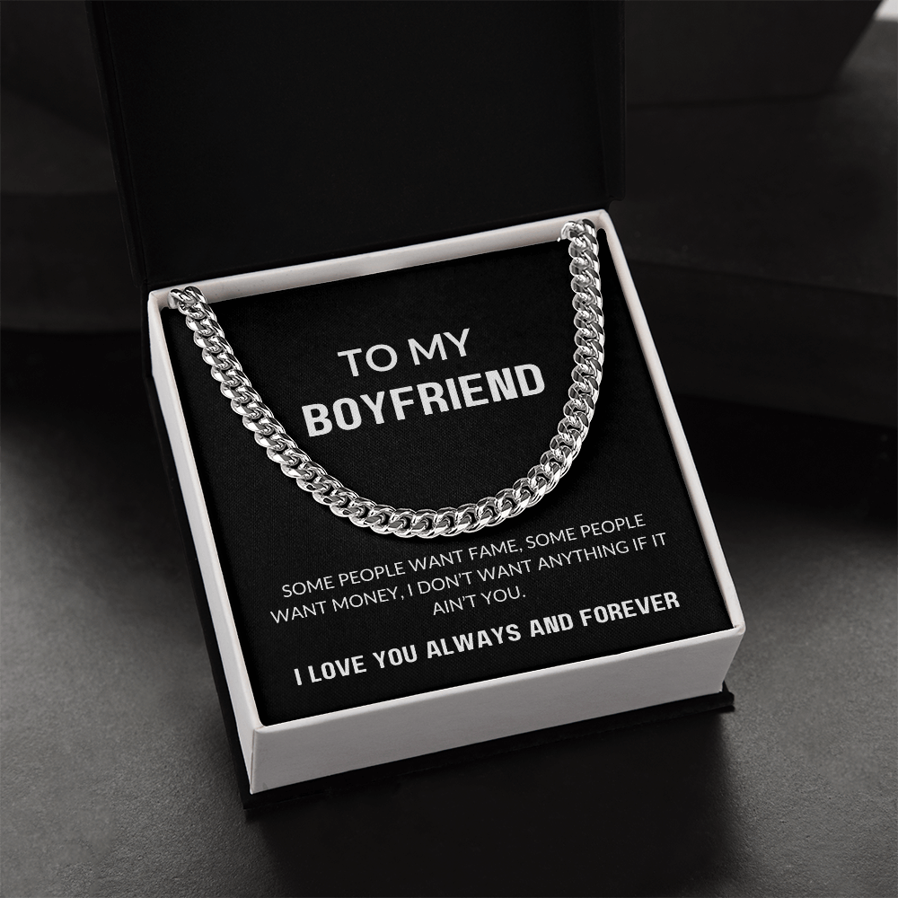 To My Boyfriend Gift | I Want You | Cuban Link Chain