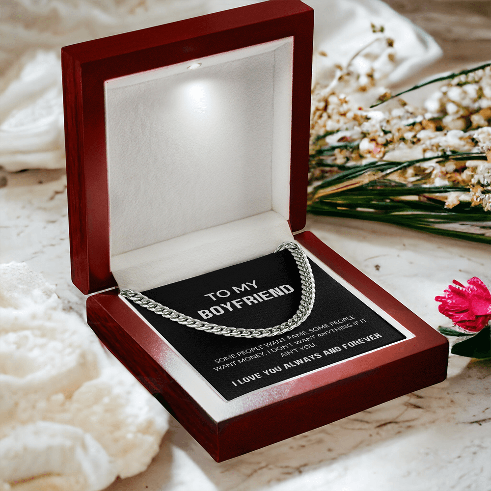 To My Boyfriend Gift | I Want You | Cuban Link Chain