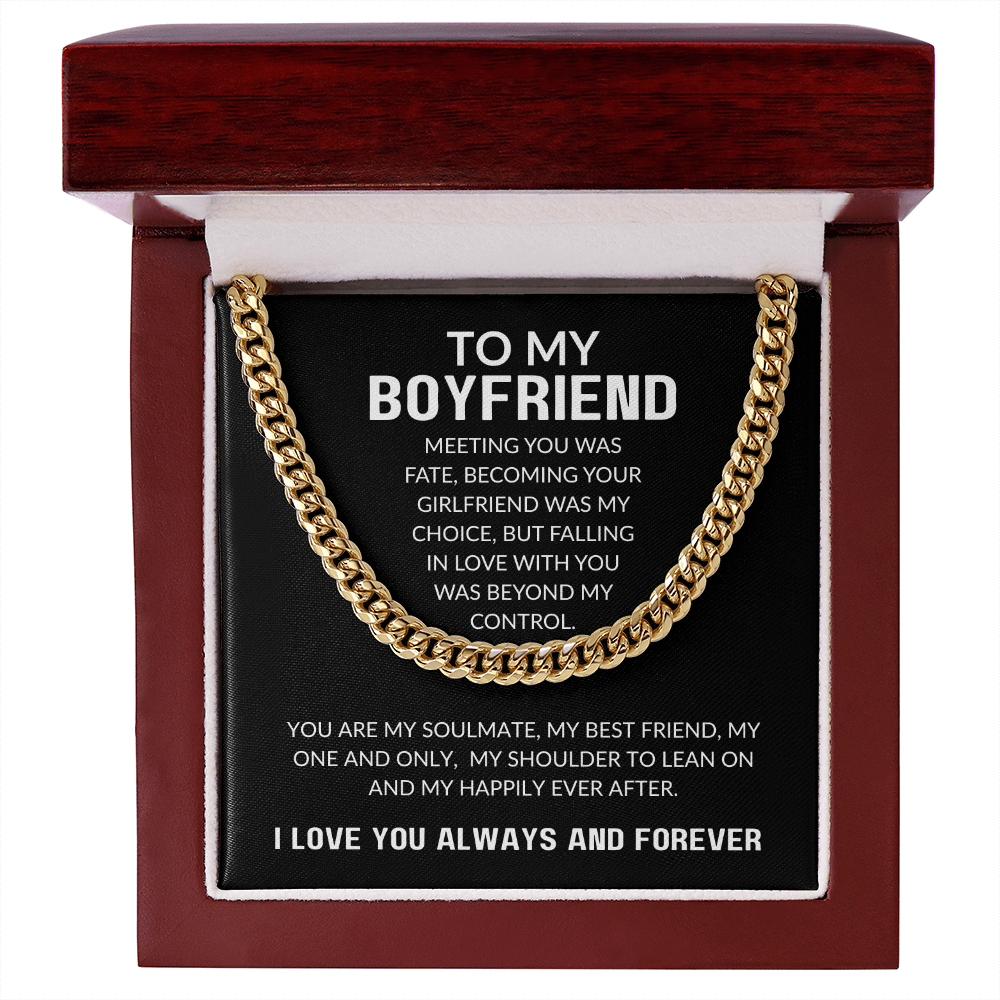 To My Boyfriend Gift | Meeting You Was Fate | Cuban Link Chain