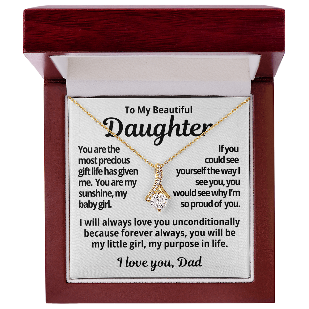 To My Daughter Gift | You Are My Baby Girl  | Alluring Beauty Necklace