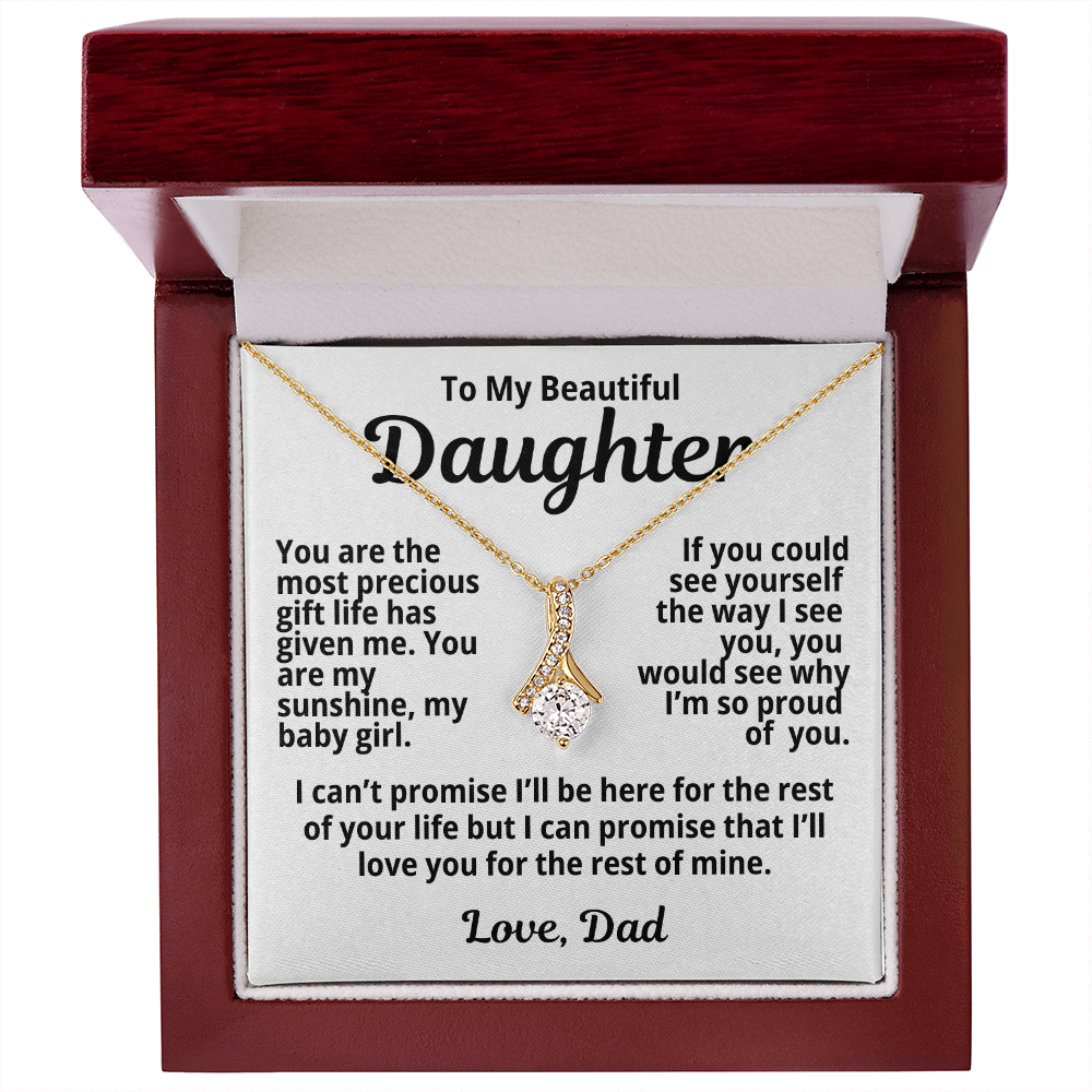 To My Daughter Gift | You Are My Sunshine | Alluring Beauty Necklace