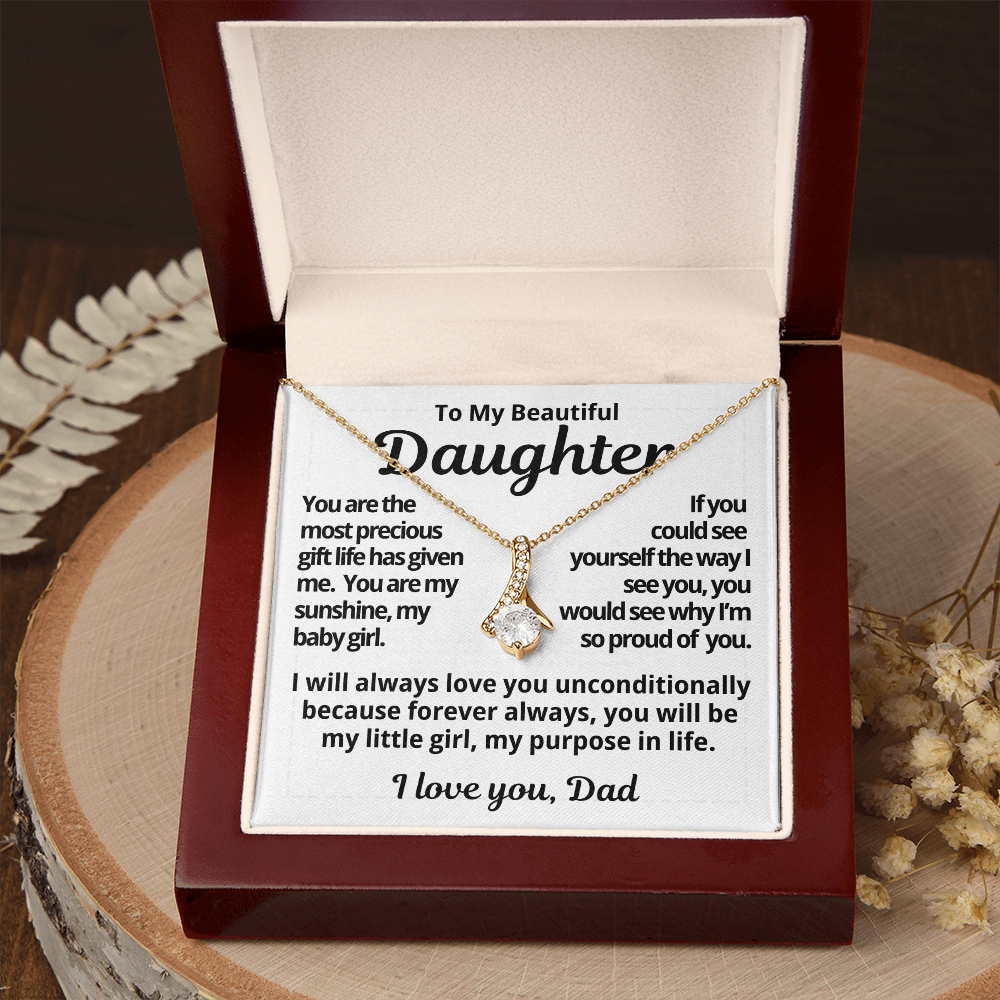 To My Daughter Gift | You Are My Baby Girl  | Alluring Beauty Necklace