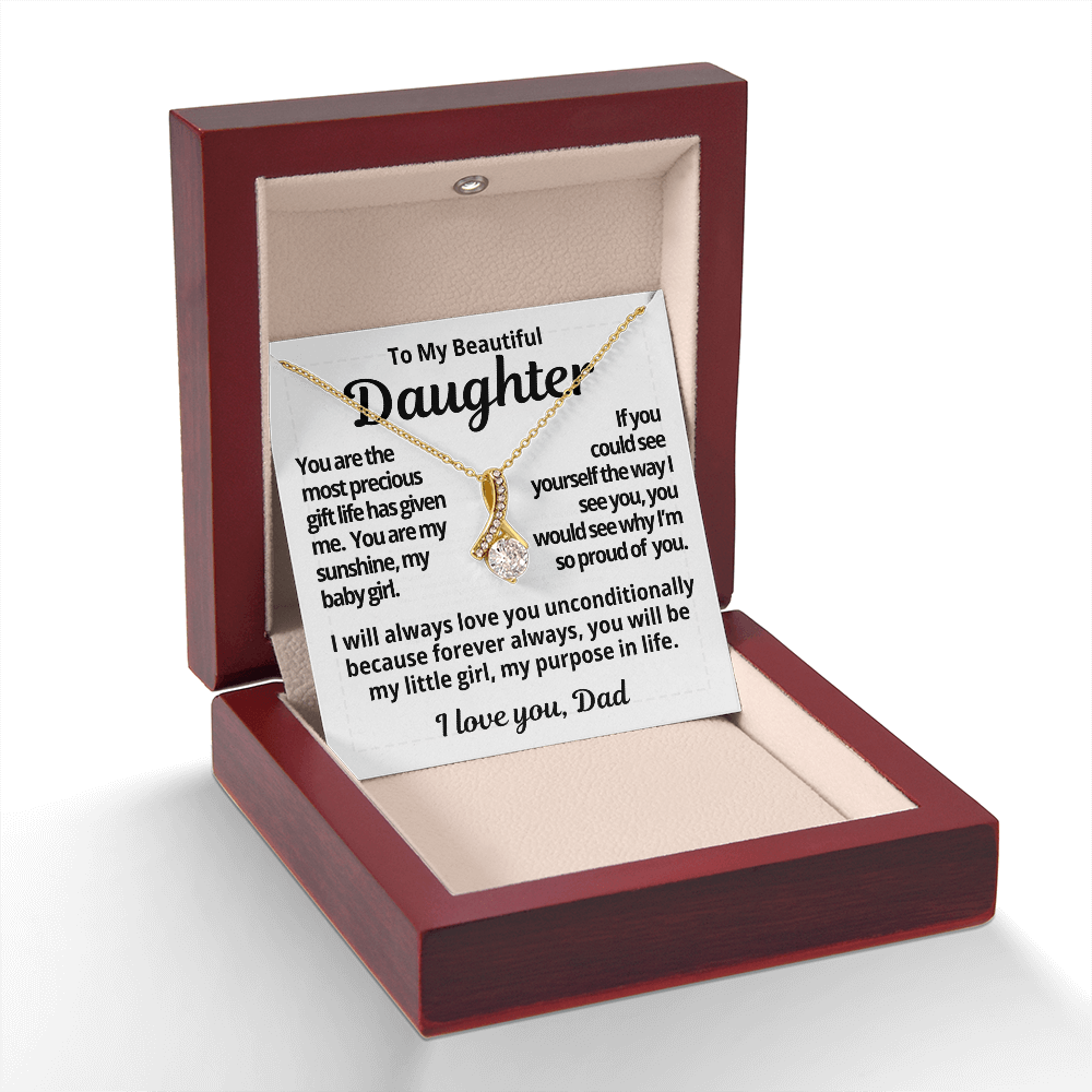 To My Daughter Gift | You Are My Baby Girl  | Alluring Beauty Necklace
