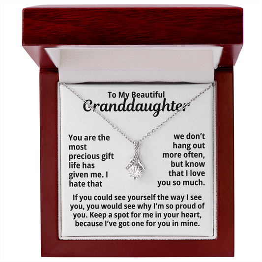 To My Granddaughter Gift | You Are The Most Precious Gift | Alluring Beauty Necklace