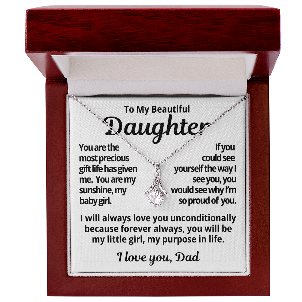 To My Daughter Gift | You Are My Baby Girl  | Alluring Beauty Necklace