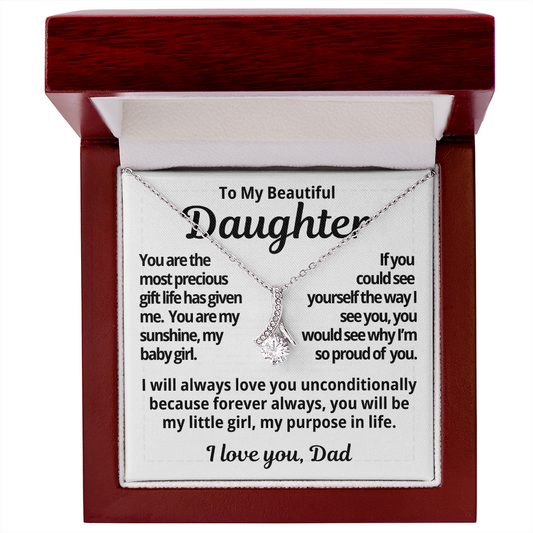 To My Daughter Gift | You Are My Baby Girl  | Alluring Beauty Necklace