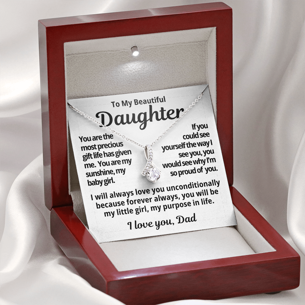 To My Daughter Gift | You Are My Baby Girl  | Alluring Beauty Necklace