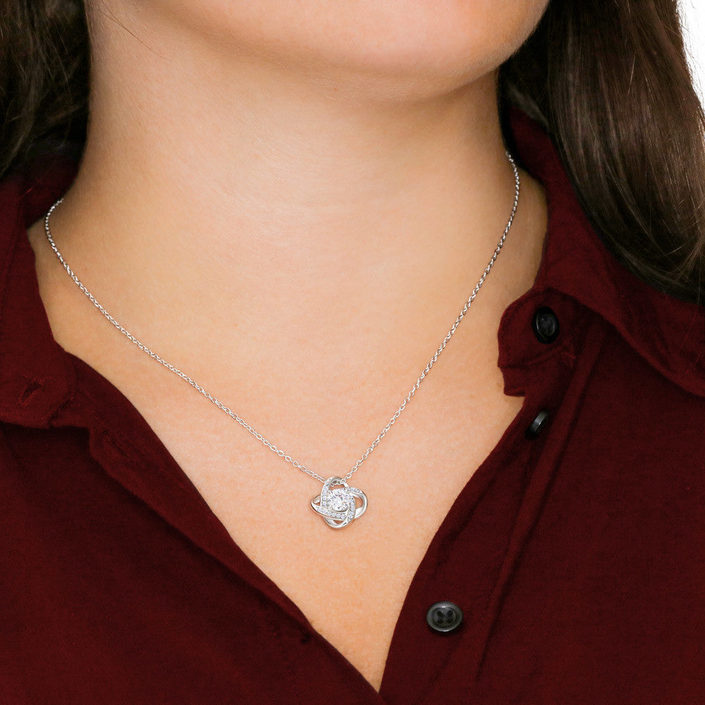 To My Wife Gift | Thanks For Putting Up With My Snoring | Love Knot Necklace