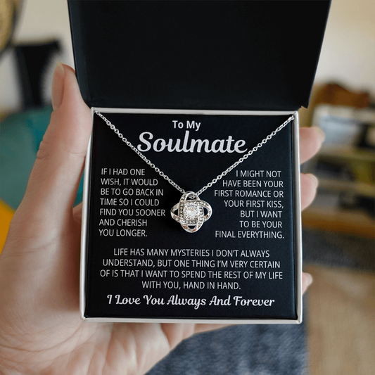 To My SoulMate Gift | Life Has Many Mysteries | Love Knot Necklace