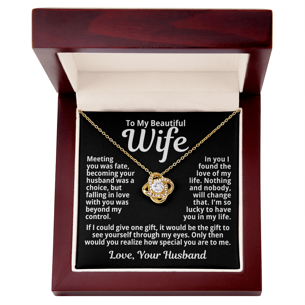To My Wife Gift | The Love Of My Life | Love Knot Necklace