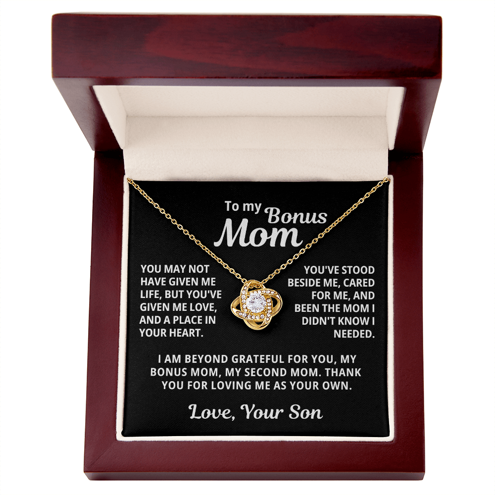 To My Bonus Mom From Son |  Loving Me As Your Own | Love Knot Necklace