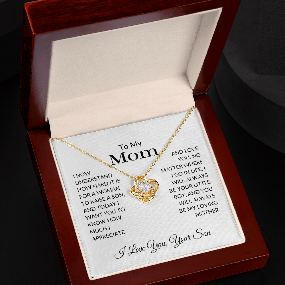 To My Mom Gift | You Will Always Be My Loving Mother | Love Knot Necklace