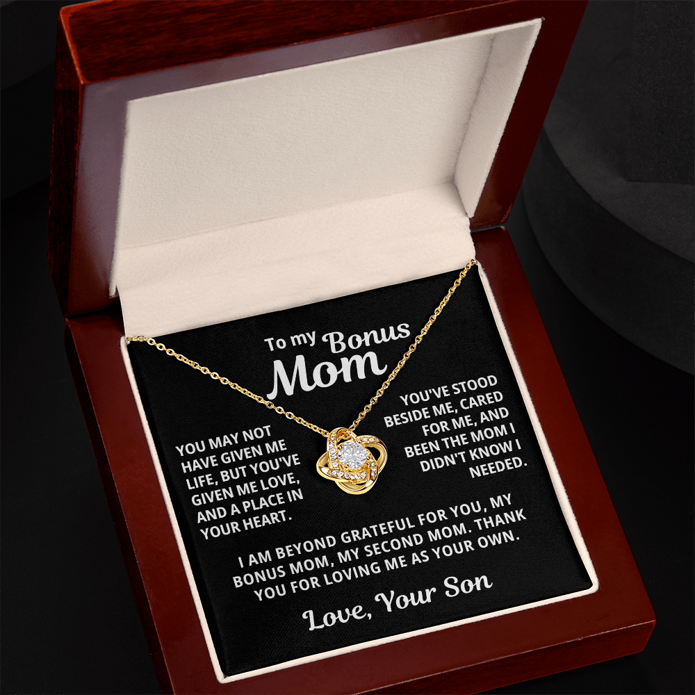 To My Bonus Mom From Son |  Loving Me As Your Own | Love Knot Necklace