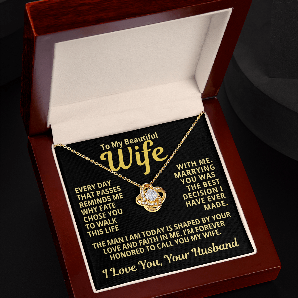 To My Wife Gift | Marrying You Was The Best Decision | Love Knot Necklace