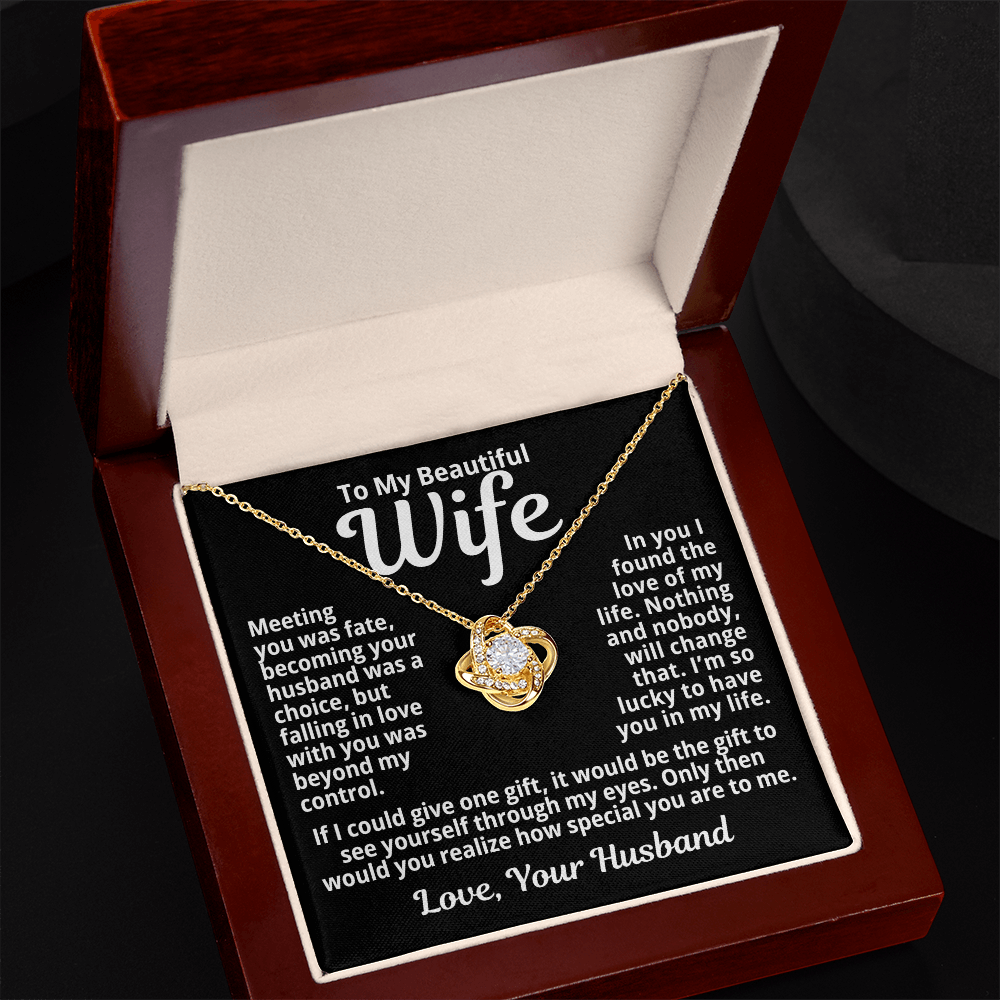 To My Wife Gift | The Love Of My Life | Love Knot Necklace