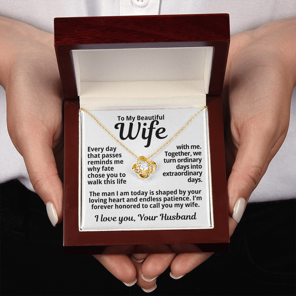 To My Wife Gift | I'm Honored To Call You My Wife | Love Knot Necklace