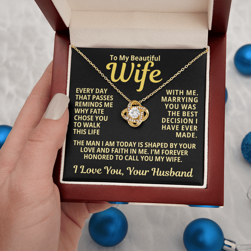 To My Wife Gift | Marrying You Was The Best Decision | Love Knot Necklace
