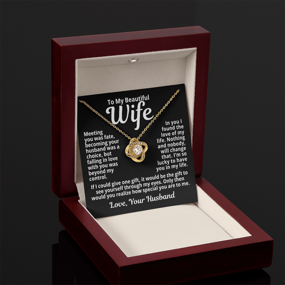 To My Wife Gift | The Love Of My Life | Love Knot Necklace