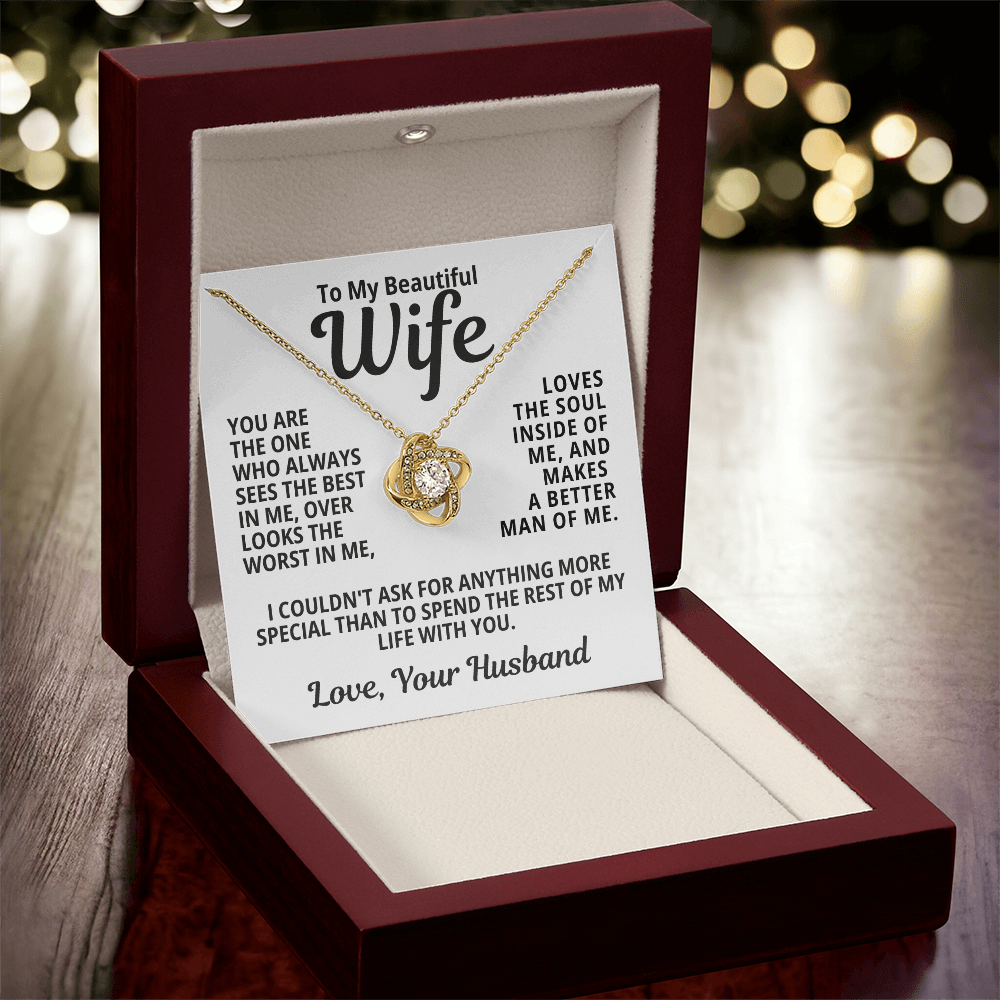 To My Wife Gift | Spend The Rest Of My Life With You | Love Knot Necklace