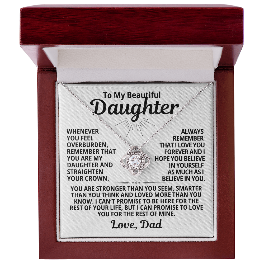 To My Beautiful Daughter | I Love You Forever | Forever Love Necklace