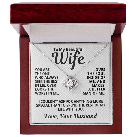 To My Wife Gift | Spend The Rest Of My Life With You | Love Knot Necklace