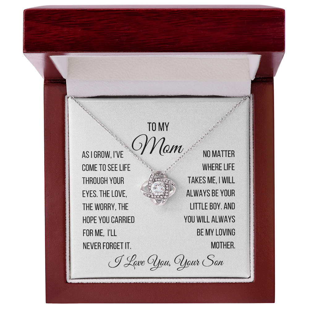 To My Mom Gift | Through Your Eyes | Love Knot Necklace