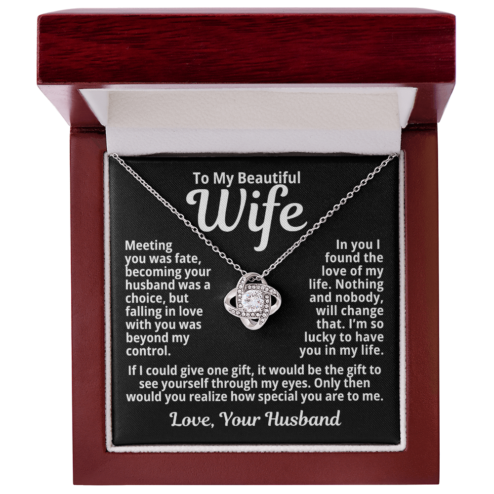 To My Wife Gift | The Love Of My Life | Love Knot Necklace