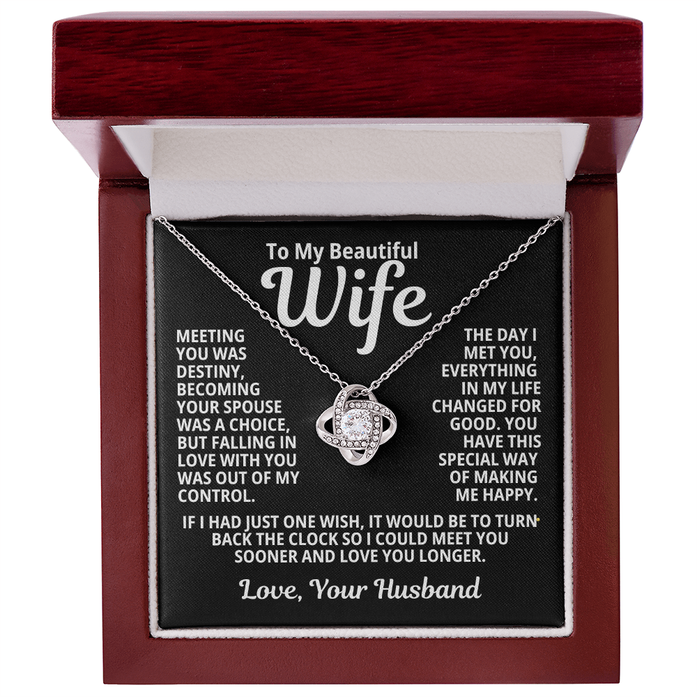 To My Wife Gift | Love You longer | Love Knot Necklace