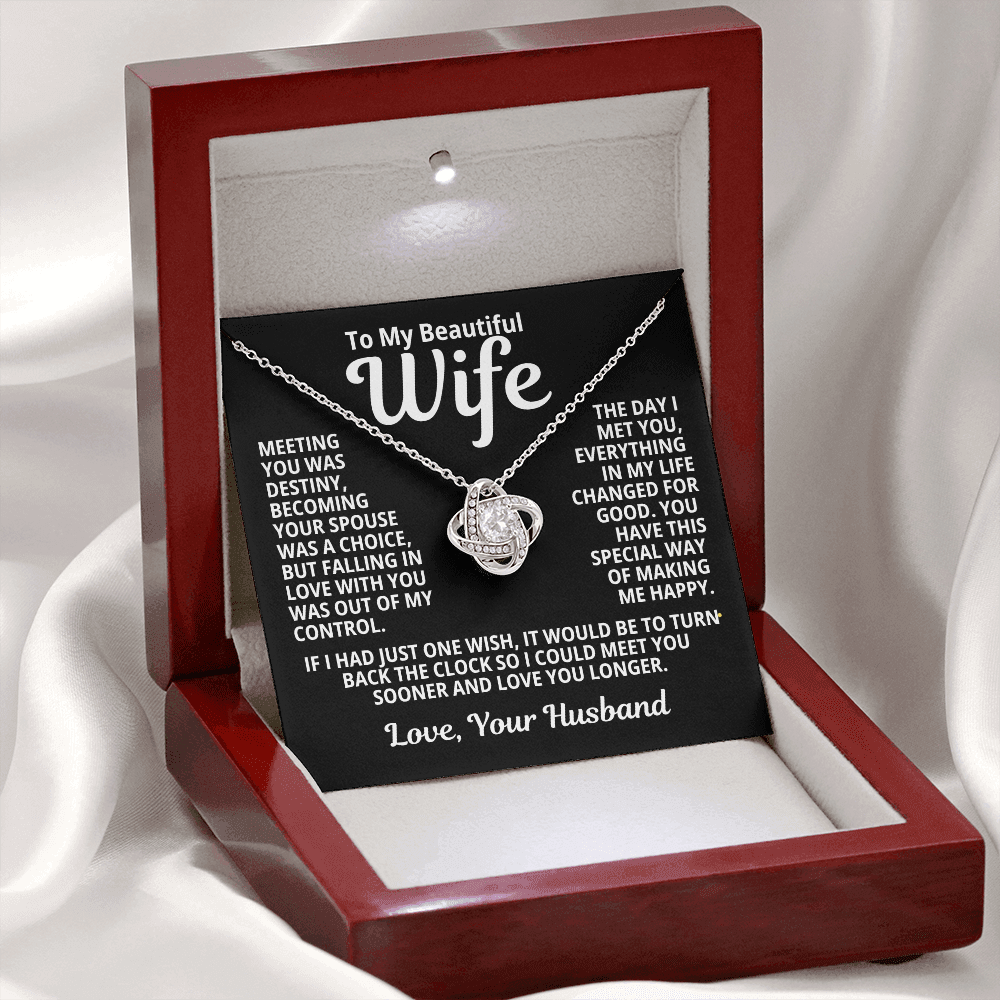 To My Wife Gift | Love You longer | Love Knot Necklace