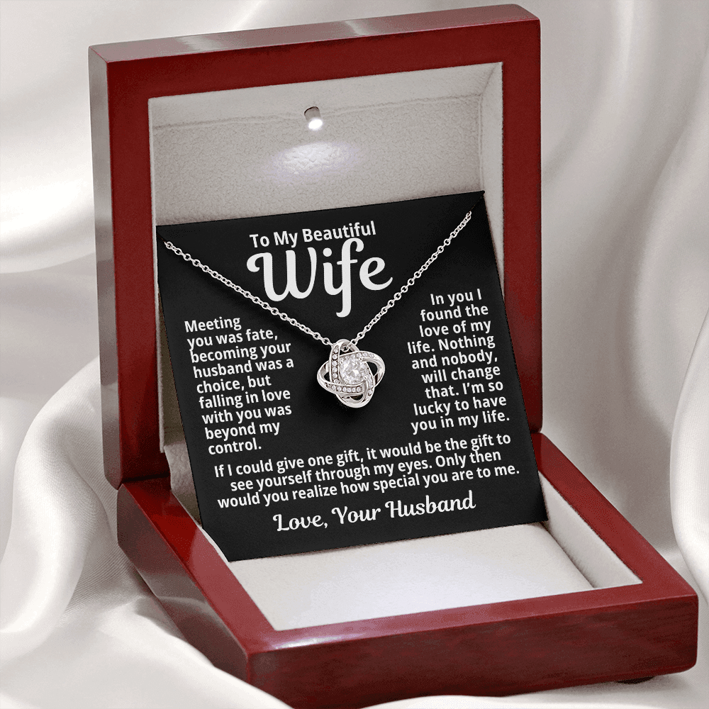 To My Wife Gift | The Love Of My Life | Love Knot Necklace