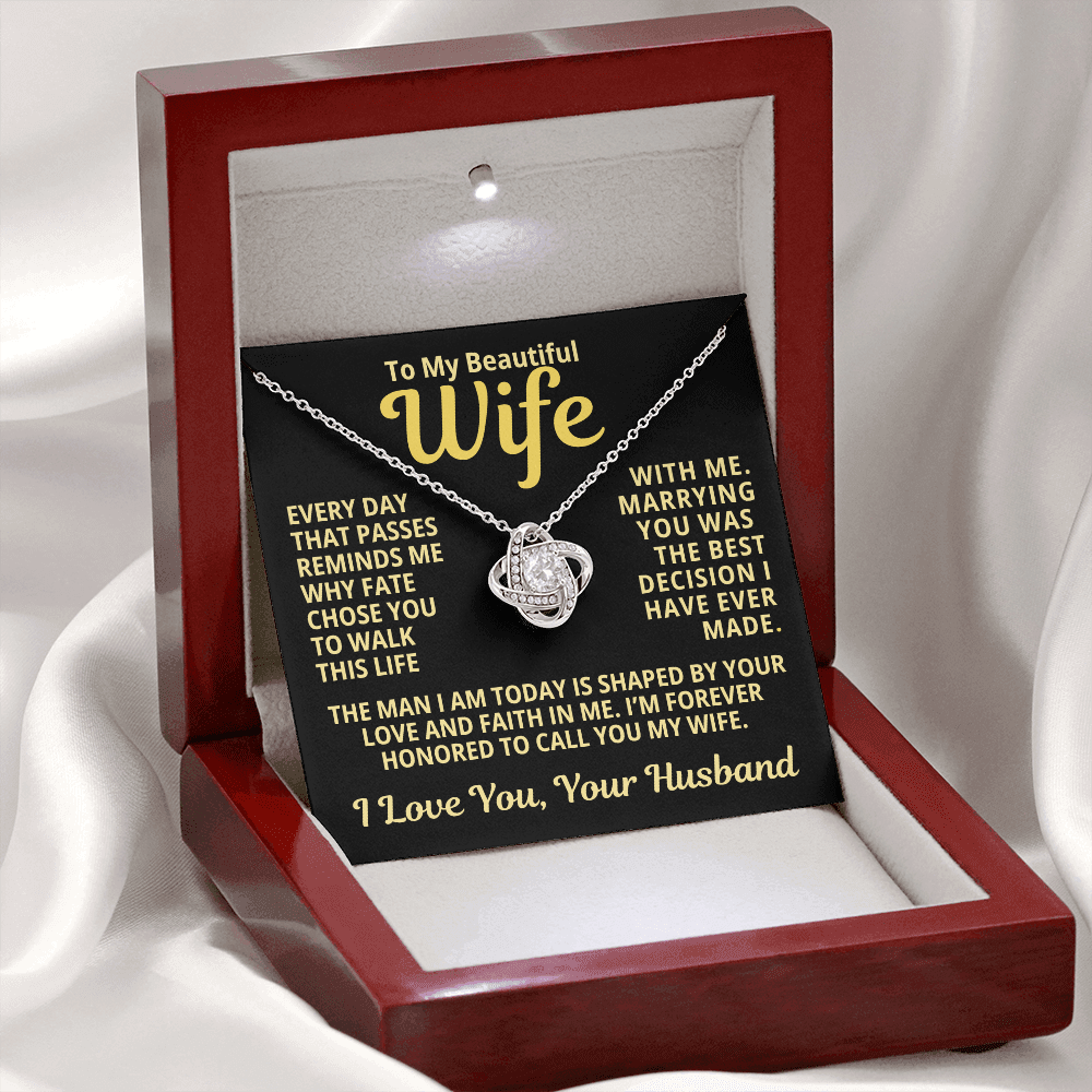 To My Wife Gift | Marrying You Was The Best Decision | Love Knot Necklace