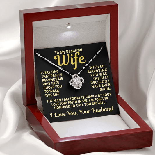 To My Wife Gift | Marrying You Was The Best Decision | Love Knot Necklace
