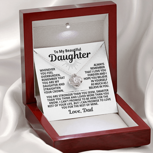 To My Beautiful Daughter | I Love You Forever | Forever Love Necklace