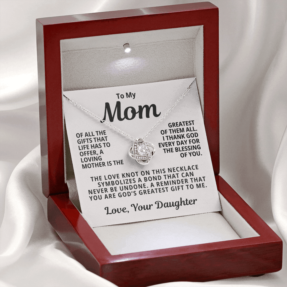 To My Mom From Daughter | God's Gift To Me | Love Knot Necklace