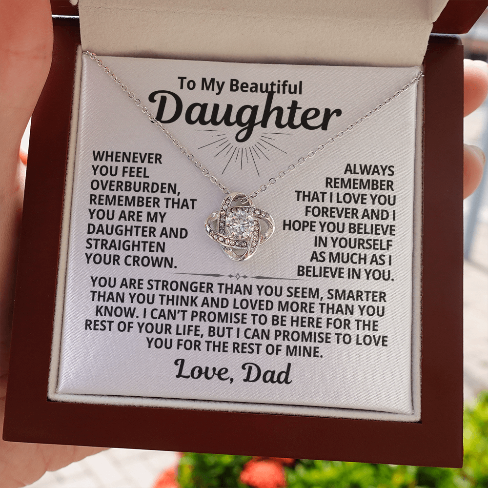 To My Beautiful Daughter | I Love You Forever | Forever Love Necklace